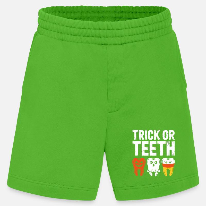 Trick oder Teeth Halloween-Trio - Heavyweight Shorts - made by SPREAD  - Apple Neon