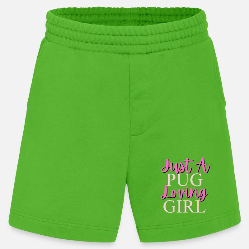 Nur ein Mops, das Mädchen liebt - Heavyweight Shorts - made by SPREAD  - Apple Neon