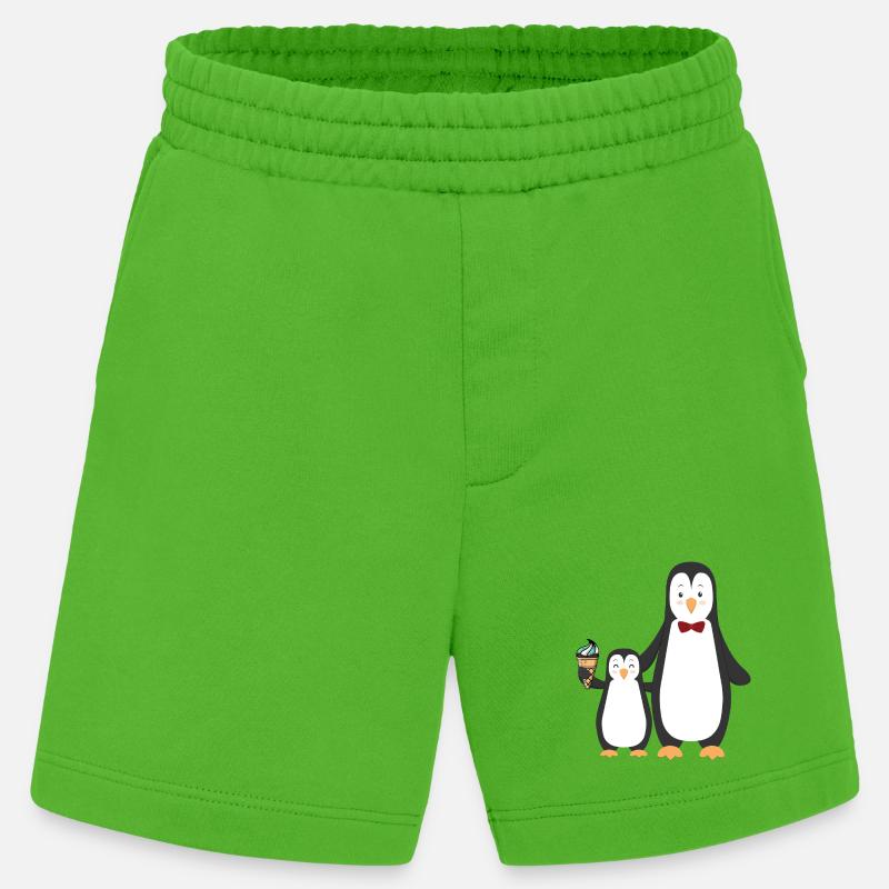 Pinguin Pinguine mit Eis - Heavyweight Shorts - made by SPREAD  - Apple Neon