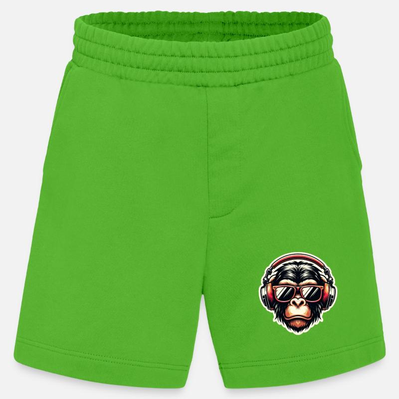 Affe Kopfhörer Brille - Heavyweight Shorts - made by SPREAD  - Apple Neon