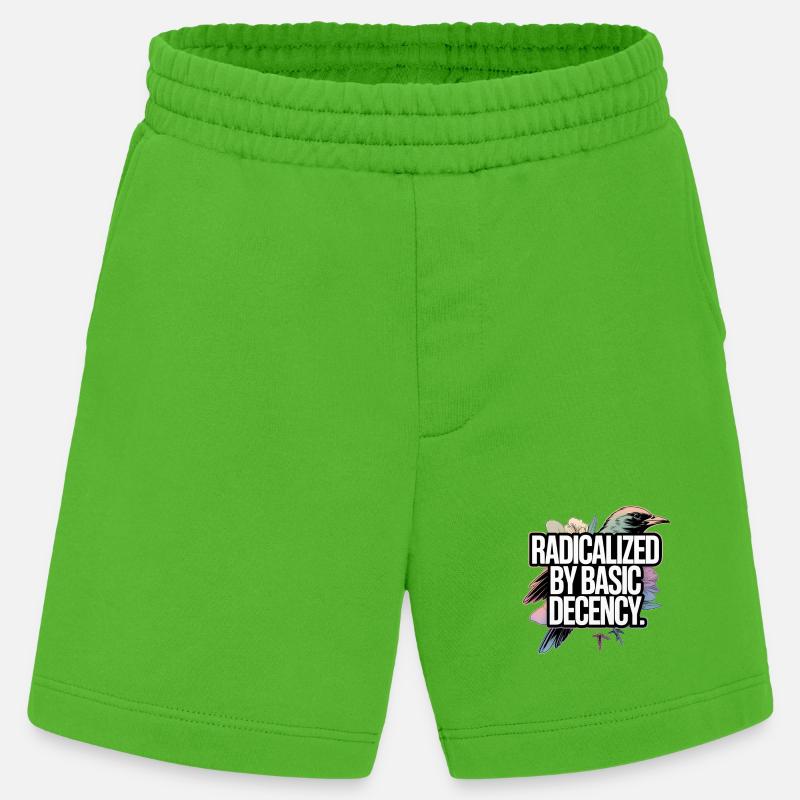 Radicalized by Basic Decency Statement - Heavyweight Shorts - made by SPREAD  - Apple Neon