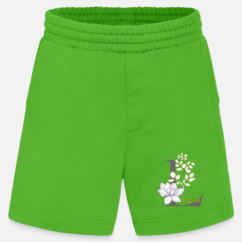 Buchstabe L Initiale Lea - Heavyweight Shorts - made by SPREAD  - Apple Neon
