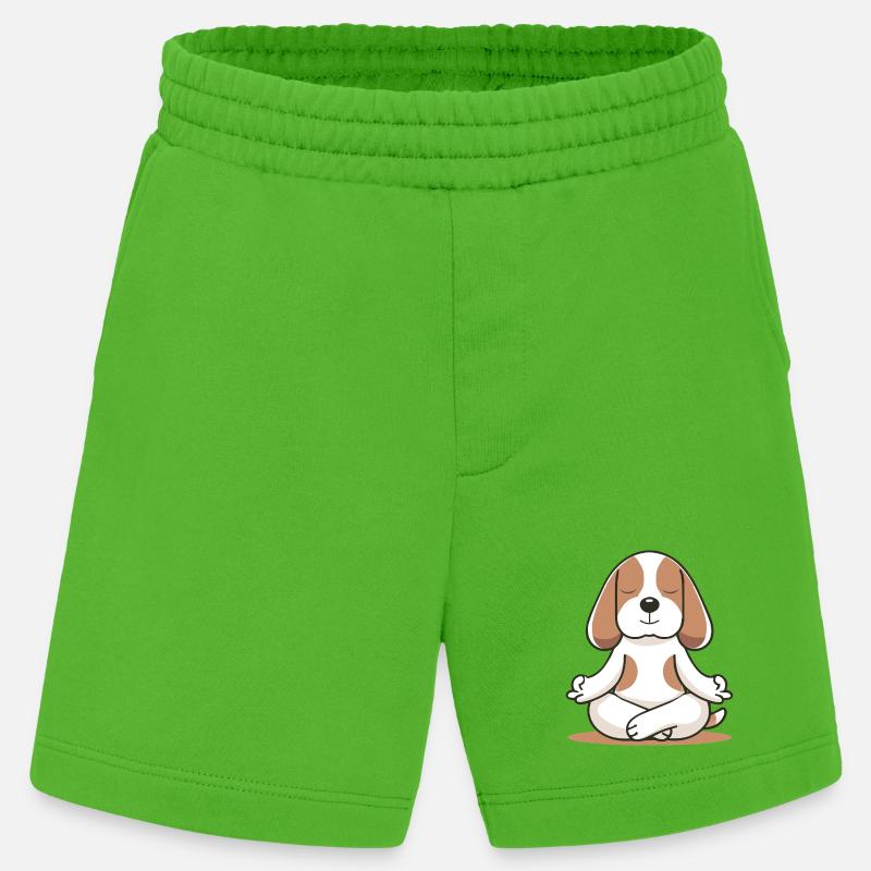 Meditierender Beagle – Ruhe & Achtsamkeit - Heavyweight Shorts - made by SPREAD  - Apple Neon