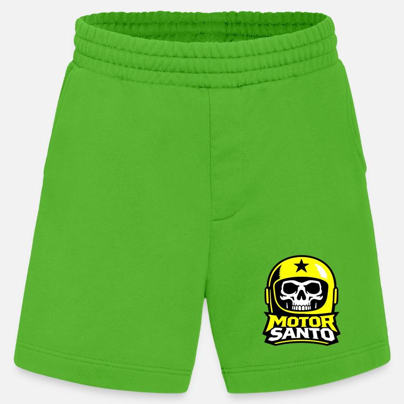 Motor Santo Schädel Logo - Heavyweight Shorts - made by SPREAD  - Apple Neon