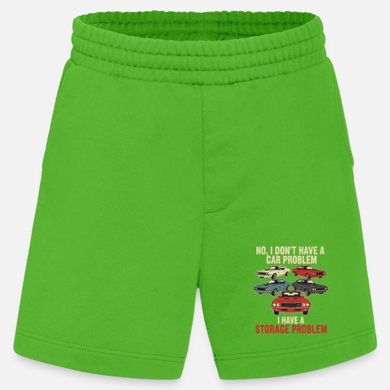 Storage Problem Car Meme Tee - Heavyweight Shorts - made by SPREAD - Apple Neon