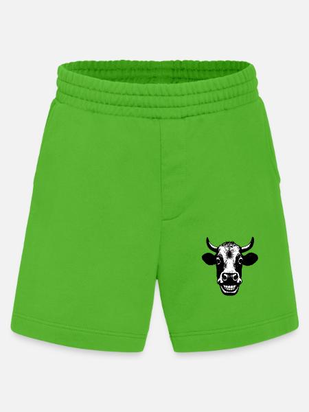 Grinning Cow - Heavyweight Shorts - made by SPREAD  - Apple Neon