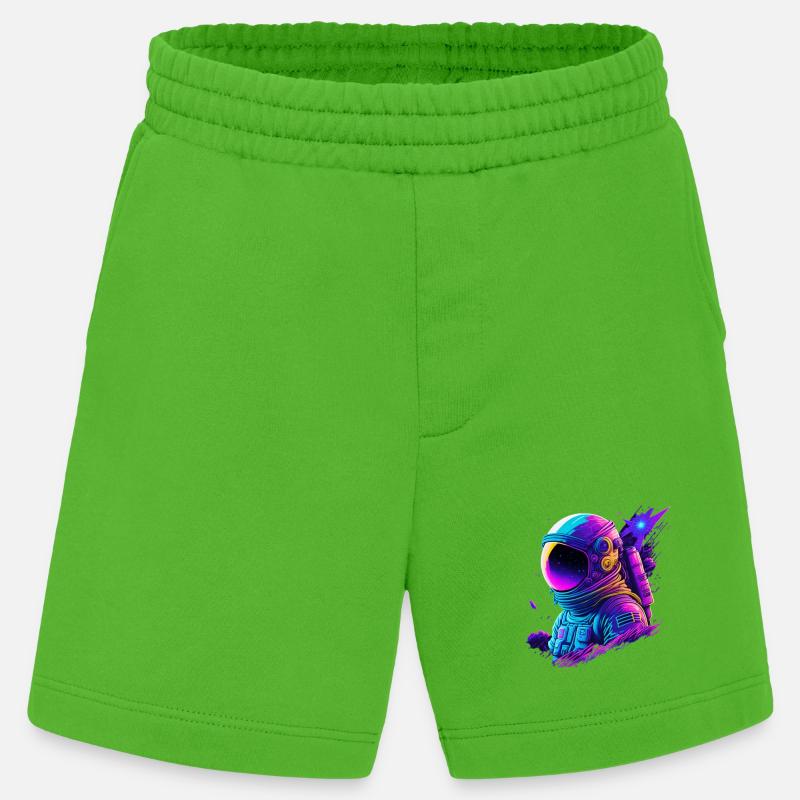 Synthwave Astronaut Space Explorer - Heavyweight Shorts - made by SPREAD  - Apple Neon