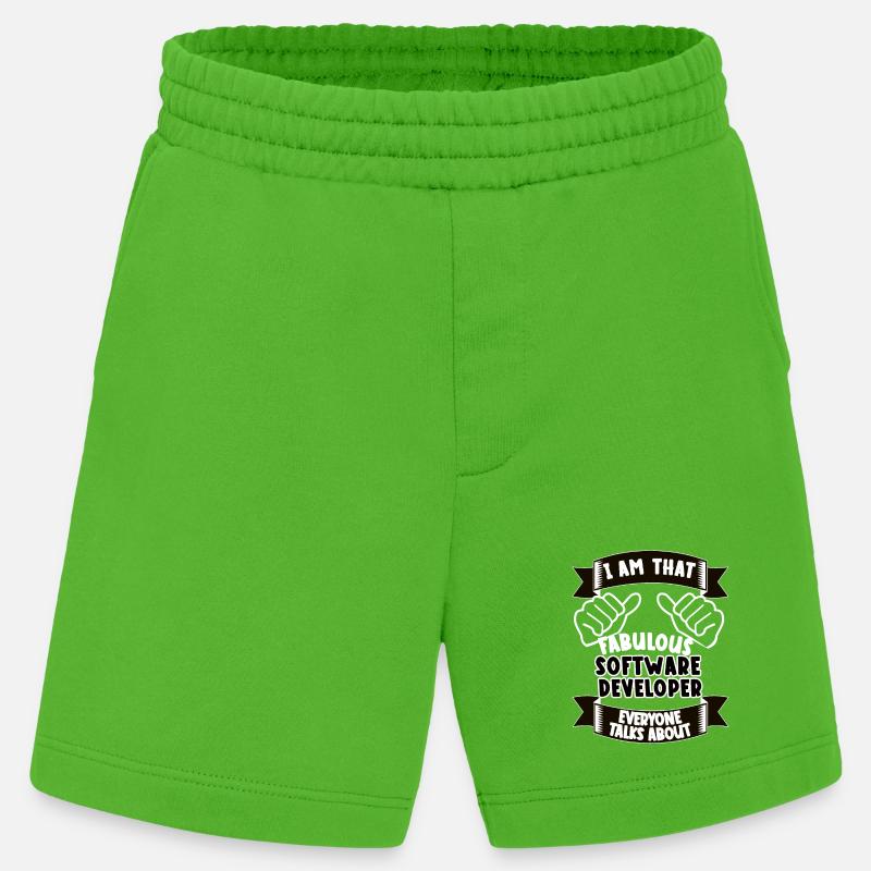 Software Developer Funny Saying Gift - Heavyweight Shorts - made by SPREAD - Apple Neon