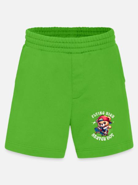 Skater teddy bear on skateboard - Heavyweight Shorts - made by SPREAD - Apple Neon