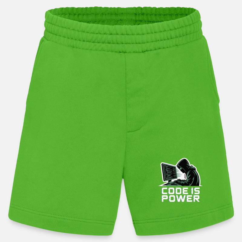 Cyber Hacker Code Unendliches Design - Heavyweight Shorts - made by SPREAD  - Apple Neon