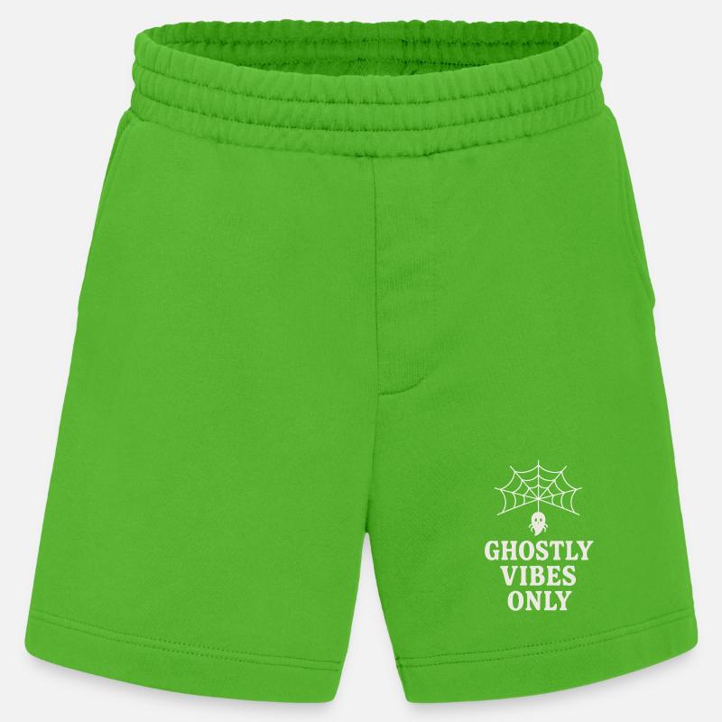 Geistlicher Spinnenweb-Print mit Geist - Heavyweight Shorts - made by SPREAD  - Apple Neon