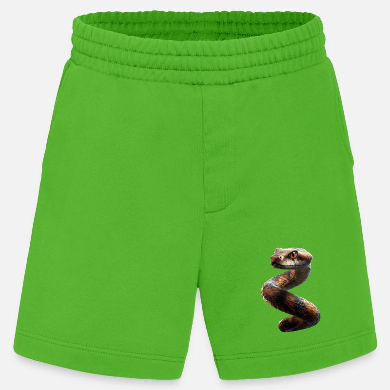 snake, python, cobra, rattlesnake, snakes - Heavyweight Shorts - made by SPREAD  - Apple Neon