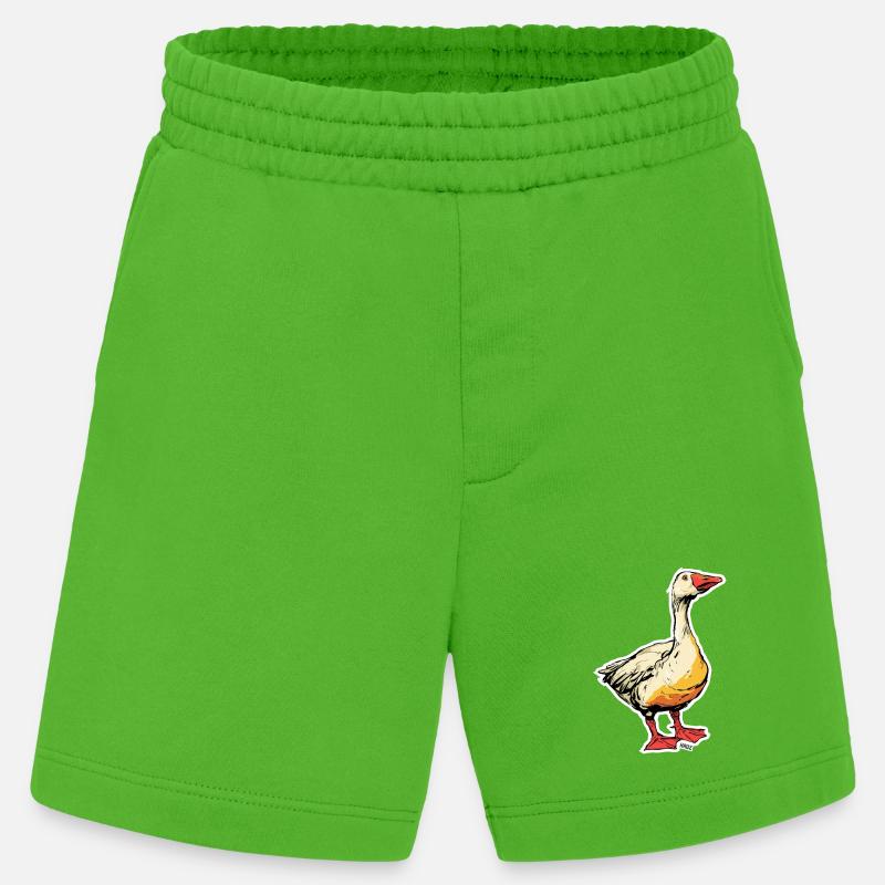 Comic Gans mit Schnabel - Heavyweight Shorts - made by SPREAD  - Apple Neon
