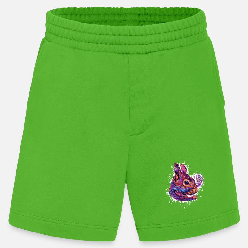 Psychedelischer Eichhörnchenkopf - Heavyweight Shorts - made by SPREAD - Apple Neon