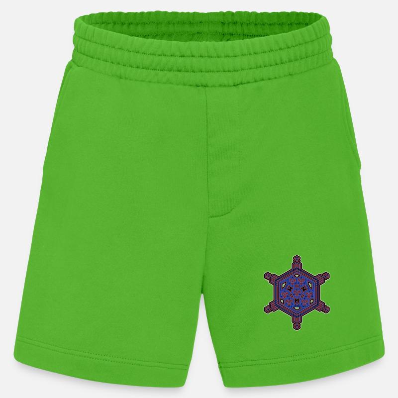 Fraktal Evolution Experience Stern Hexagon Muster - Heavyweight Shorts - made by SPREAD  - Apple Neon