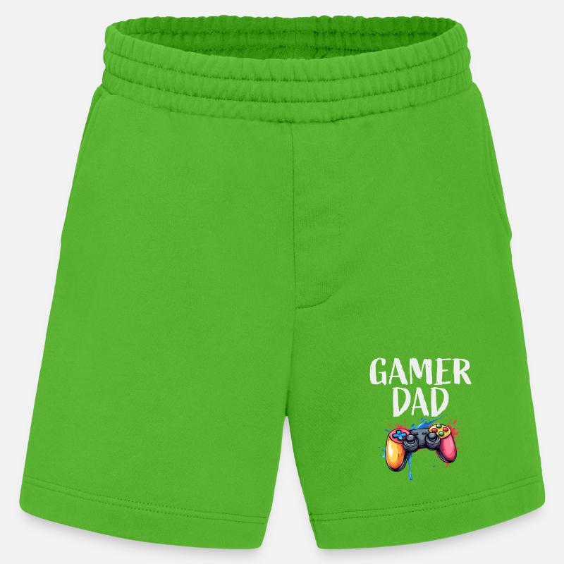 Gamer Papa Controller Splash - Heavyweight Shorts - made by SPREAD - Apple Neon