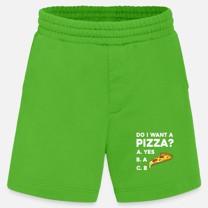 Pizza Frage: Ja oder Nein - Heavyweight Shorts - made by SPREAD - Apple Neon