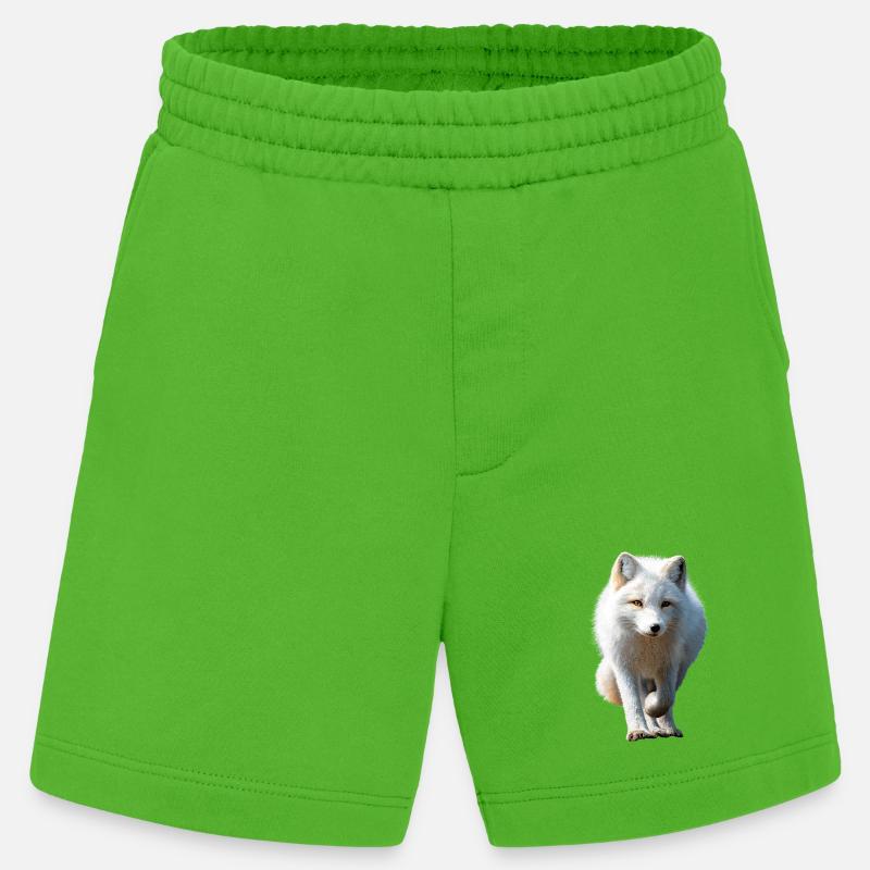 Polarfuchs Schneefuchs Eisfuchs Süßer Weißer Fuchs - Heavyweight Shorts - made by SPREAD  - Apple Neon