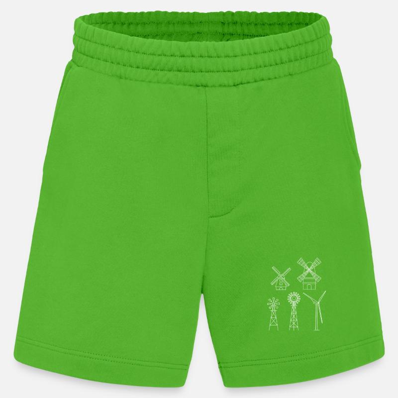 Énergie éolienne Éolienne Éolienne - Short bio épais fabriqué en UE - Apple Neon