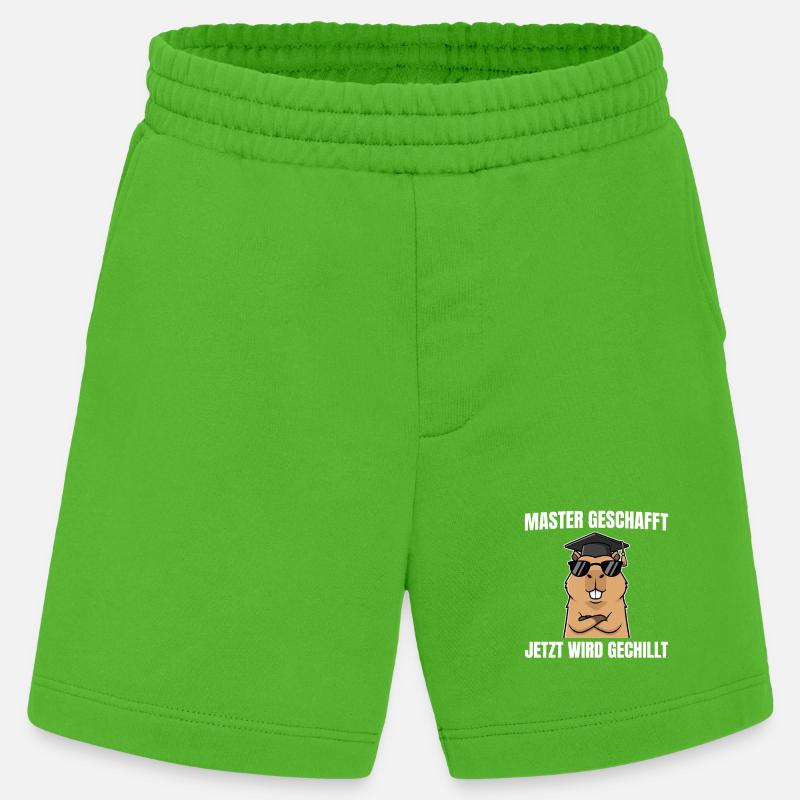 Master geschafft Capybara Bestandene Masterprüfung - Heavyweight Shorts - made by SPREAD - Apple Neon