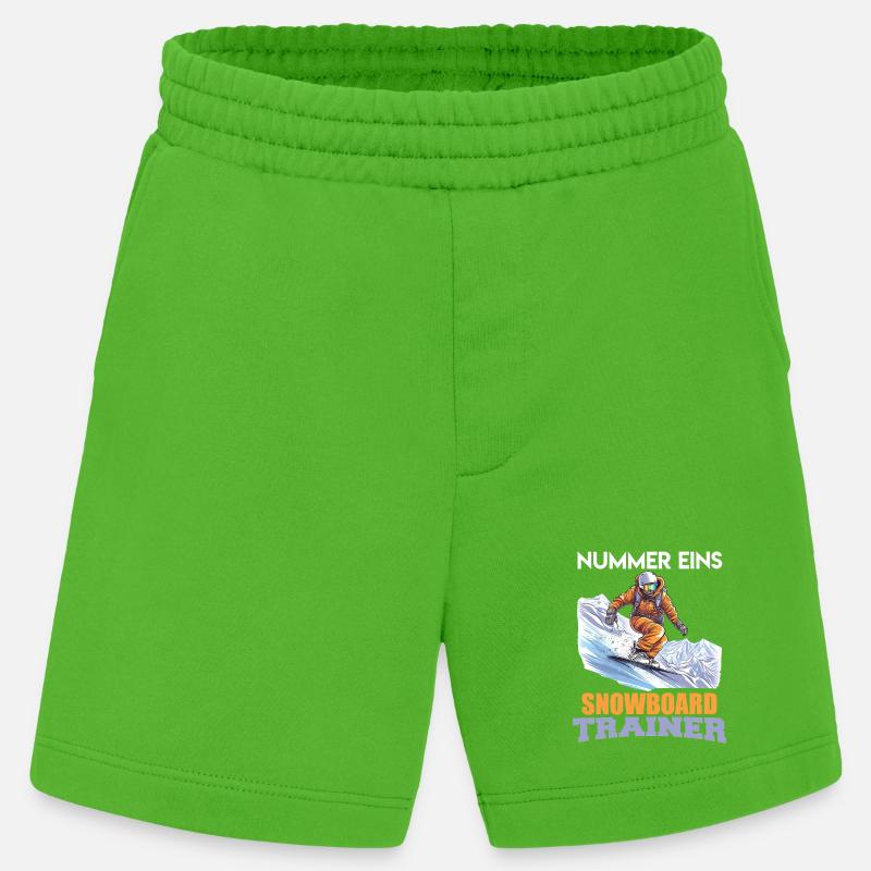 Snowboarder NUMMER EINS SNOWBOARD TRAINER Lustig - Heavyweight Shorts - made by SPREAD - Apple Neon
