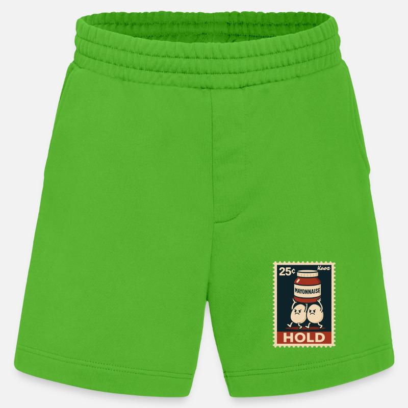 Zwei Eier tragen mit Mayonnaise - Heavyweight Shorts - made by SPREAD - Apple Neon