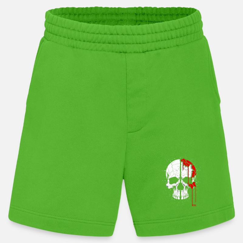 Totenkopf mit coolem Effekt - Heavyweight Shorts - made by SPREAD  - Apple Neon