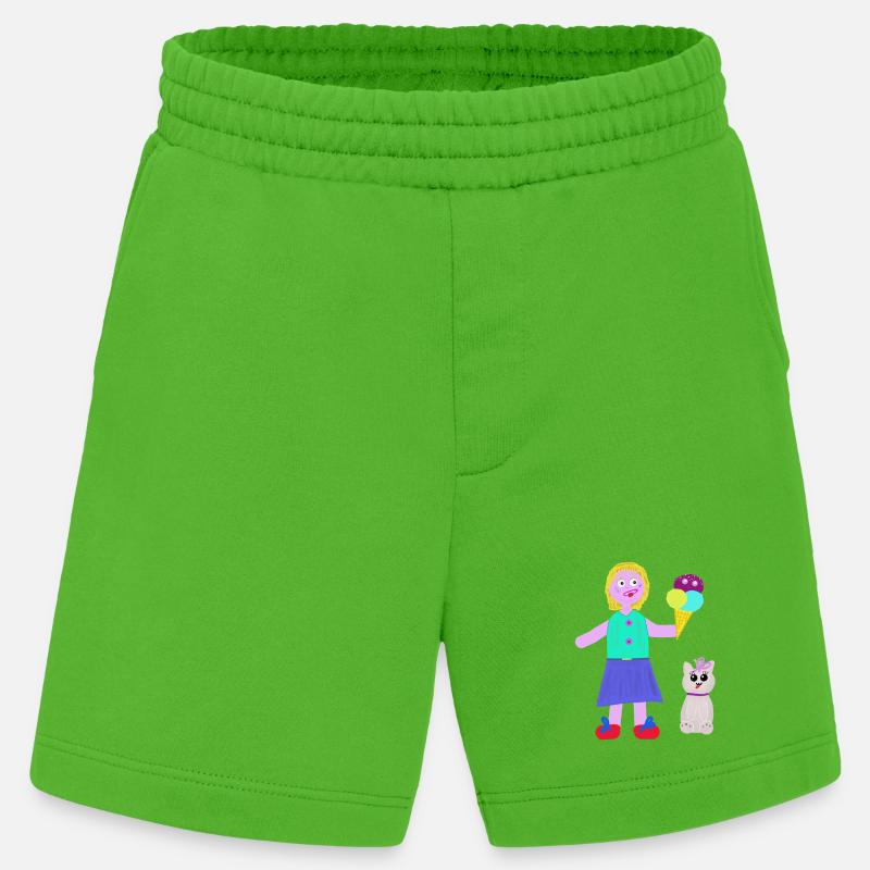 Eiscreme-Mädchen Eiscreme Eiswaffel Eis - Heavyweight Shorts - made by SPREAD  - Apple Neon