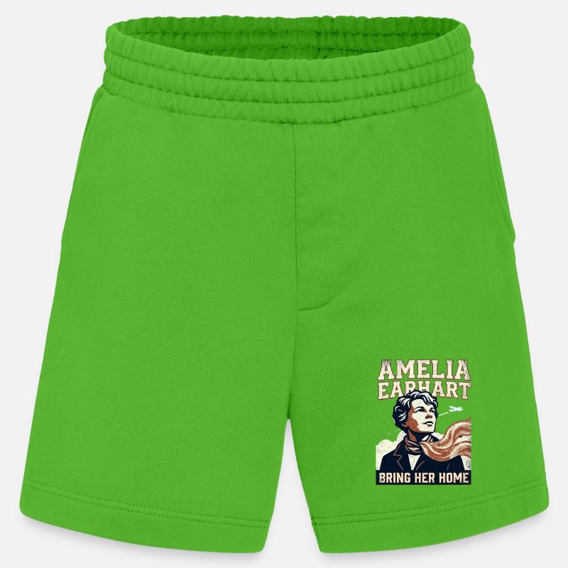 Amelia Earhart – Bring sie nach Hause - Heavyweight Shorts - made by SPREAD  - Apple Neon
