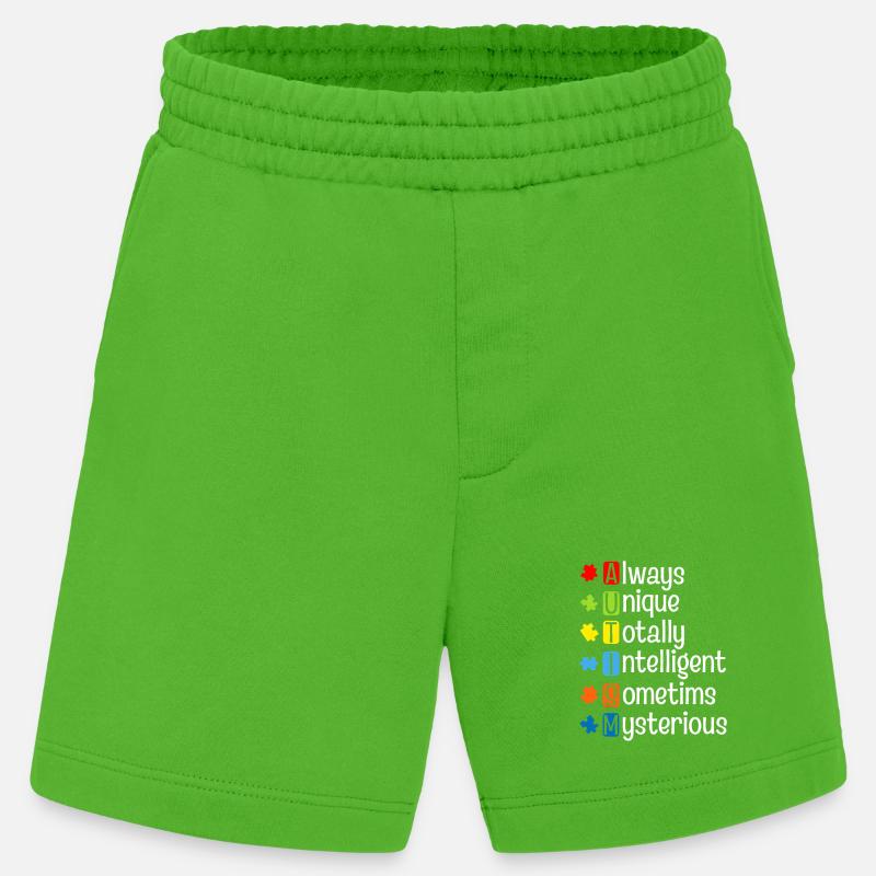 Autism Puzzle Pride: Einzigartige Köpfe - Heavyweight Shorts - made by SPREAD  - Apple Neon