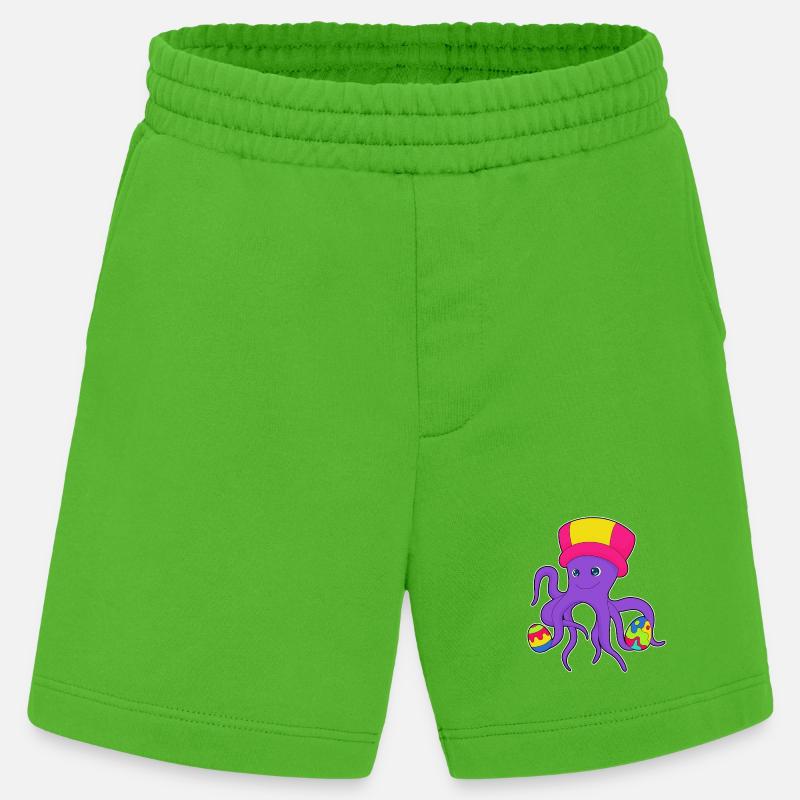 Octopus Easter Easter Eggs - Heavyweight Shorts - made by SPREAD - Apple Neon