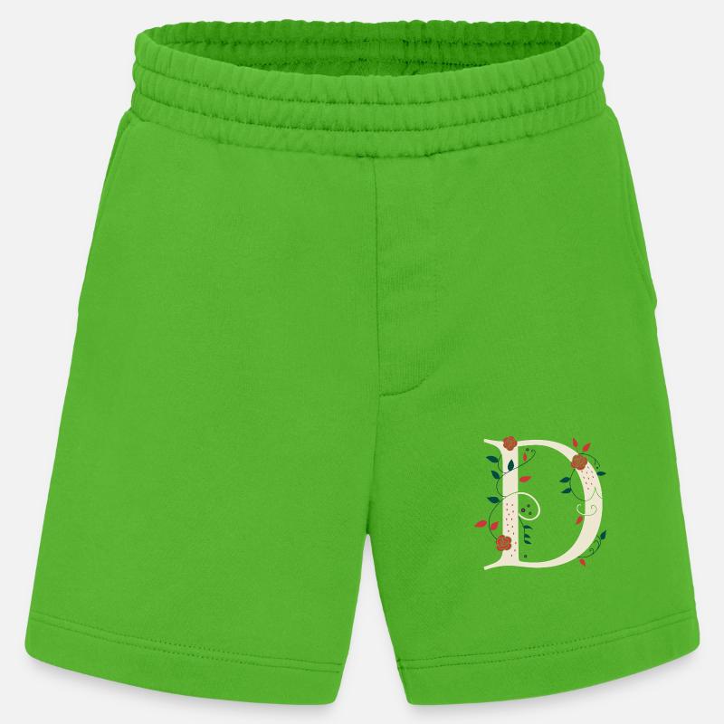 Buchstabe D Monogramm Retro - Heavyweight Shorts - made by SPREAD  - Apple Neon