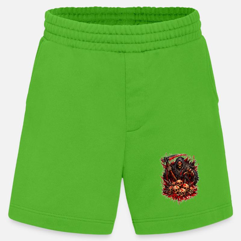 Sensenmann mit Schädelberg - Heavyweight Shorts - made by SPREAD  - Apple Neon