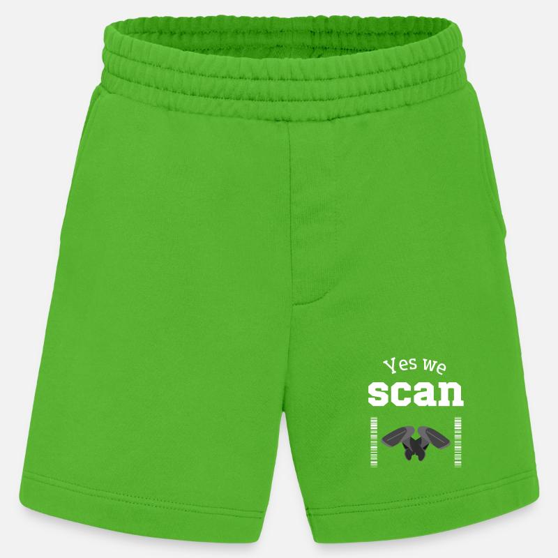 Oui, nous scannons, scanner, code-barres - Short bio épais fabriqué en UE - Apple Neon