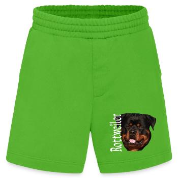 Rottweiler,Hund,Hunde,Hundekopf,Hundesport, - Heavyweight Shorts - made by SPREAD  - Apple Neon - Vorne