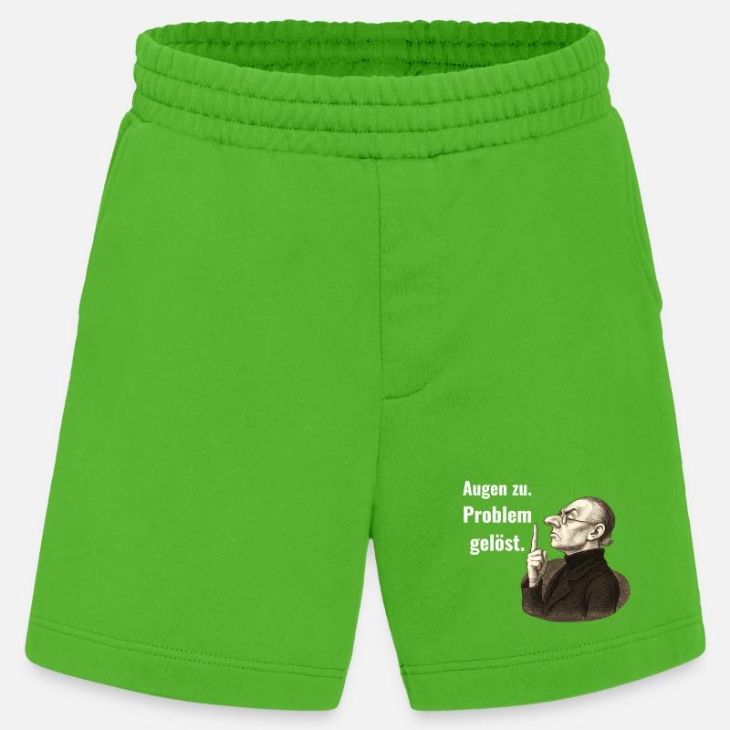 Close your eyes – problem solved. - Heavyweight Shorts - made by SPREAD  - Apple Neon
