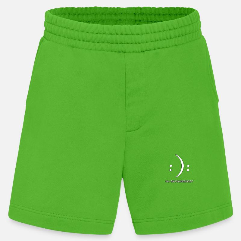 Du entscheidest Glücklich oder Unglücklich Witz - Heavyweight Shorts - made by SPREAD  - Apple Neon