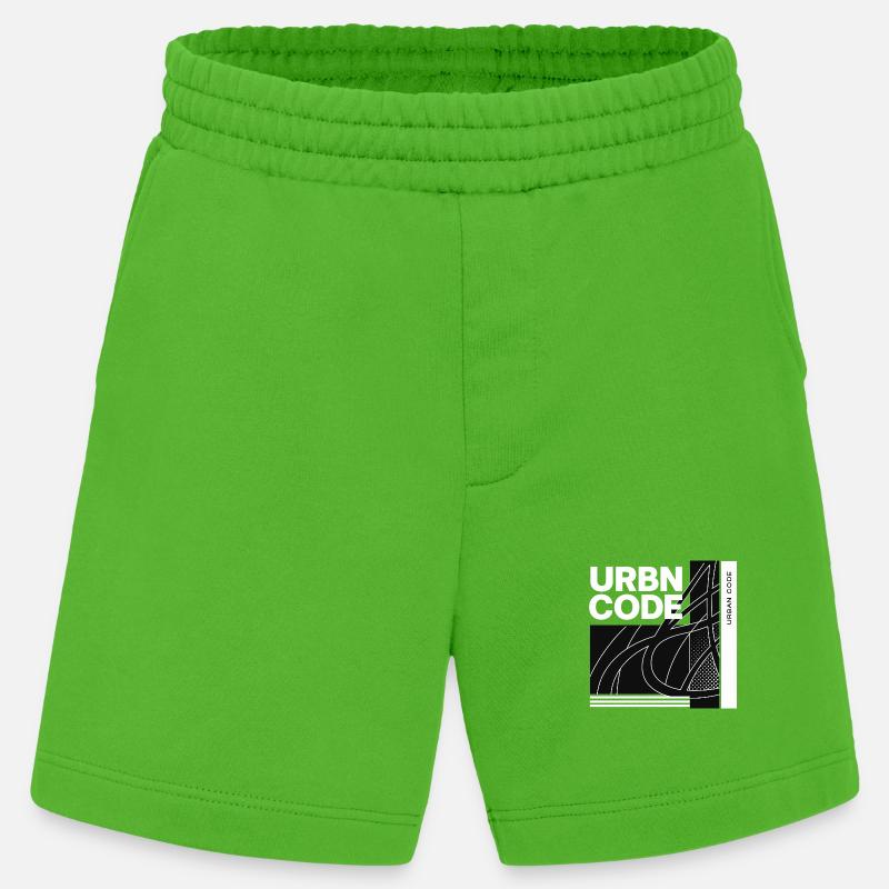 Conception de lignes de code urbain - Short bio épais fabriqué en UE - Apple Neon