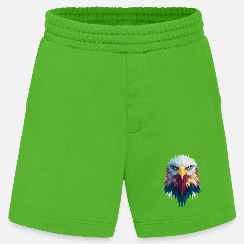Impressive eagle piercing gaze - Heavyweight Shorts - made by SPREAD  - Apple Neon