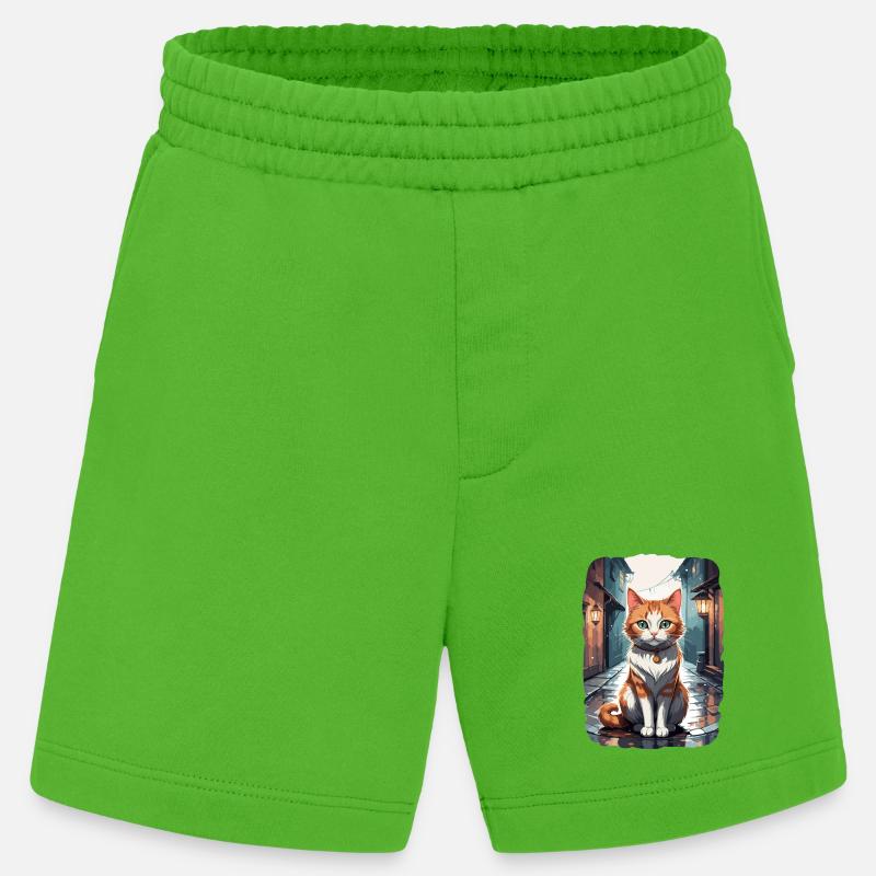 Süße Katzen in einer Straßengasse - Heavyweight Shorts - made by SPREAD - Apple Neon