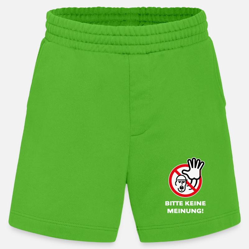 Bitte Keine Meinung! (Warnzeichen Warnschild / 3C) - Heavyweight Shorts - made by SPREAD - Apple Neon