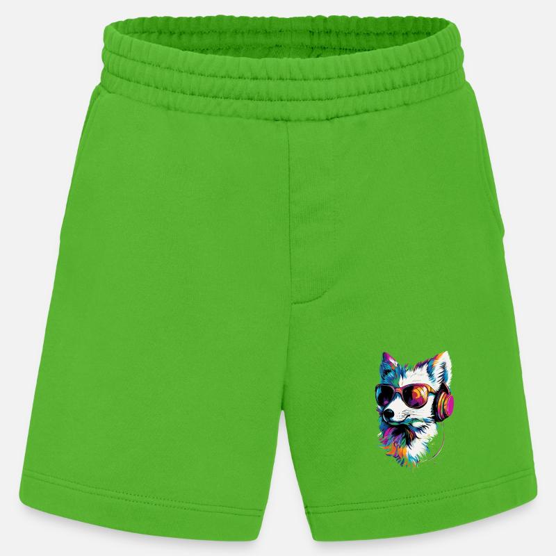 Polarfuchs Schneefuchs Eisfuchs Süßer Weißer Fuchs - Heavyweight Shorts - made by SPREAD  - Apple Neon