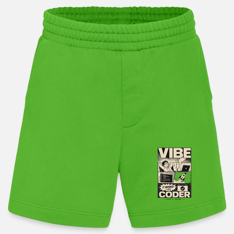 Vibe Coder Programmer Humor - Heavyweight Shorts - made by SPREAD  - Apple Neon