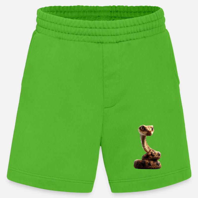 Schlange Python Kobra Klapperschlange Schlangen - Heavyweight Shorts - made by SPREAD  - Apple Neon