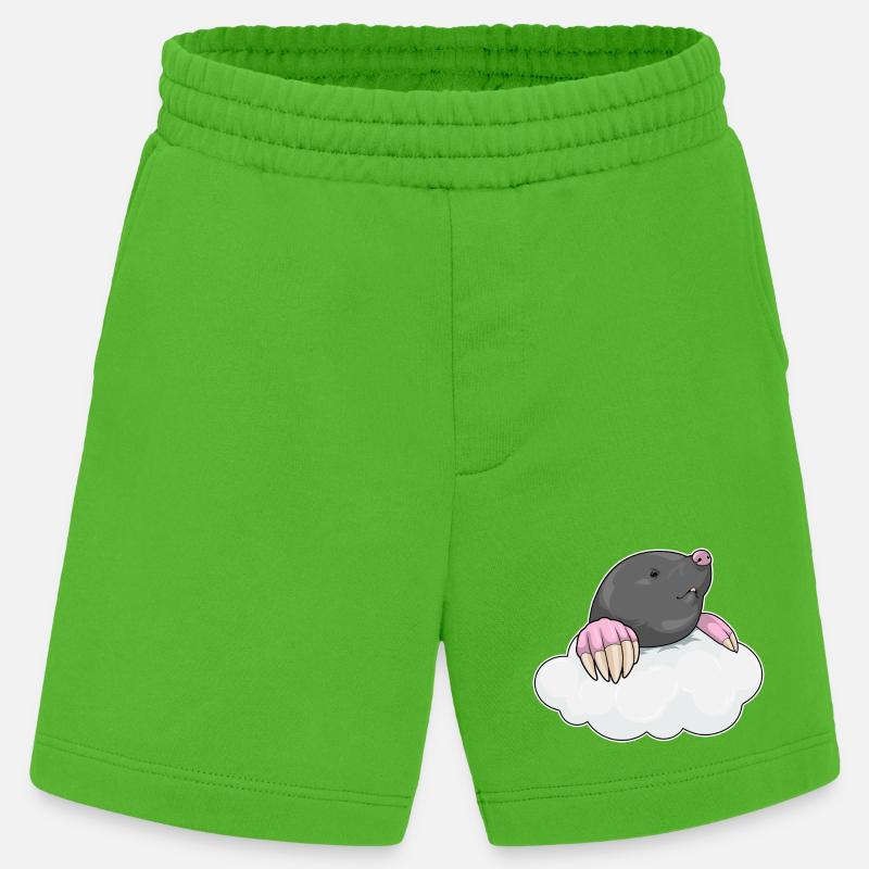 Mole clouds - Heavyweight Shorts - made by SPREAD - Apple Neon