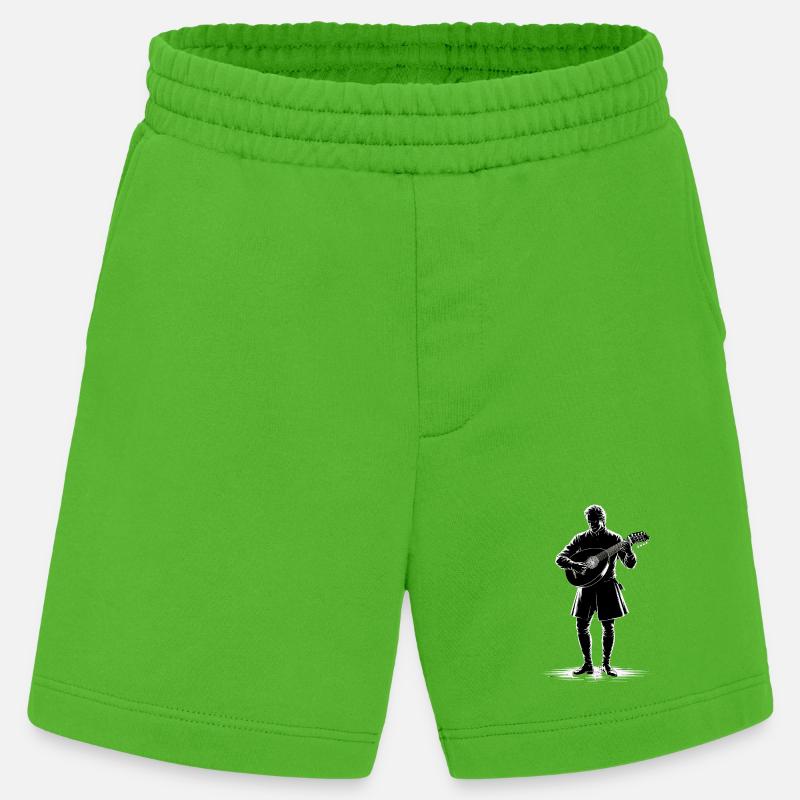 Barde médiéval avec luth - Short bio épais fabriqué en UE - Apple Neon