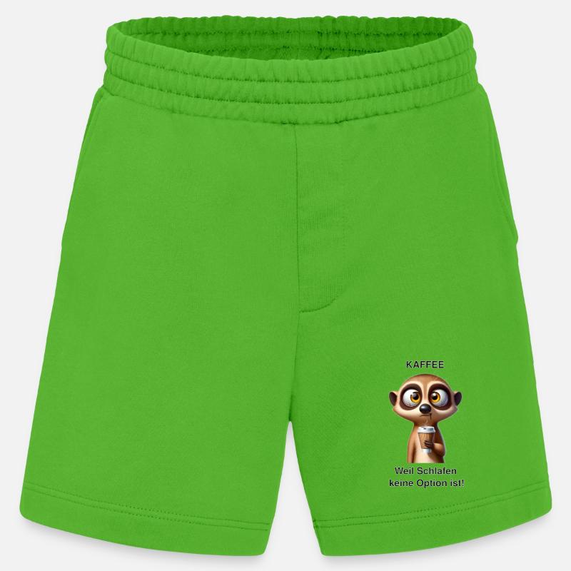Müdes Erdmännchen mit Kaffee - Heavyweight Shorts - made by SPREAD  - Apple Neon