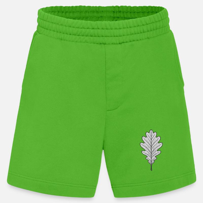 Monochromes Eichenblatt-Design - Heavyweight Shorts - made by SPREAD  - Apple Neon