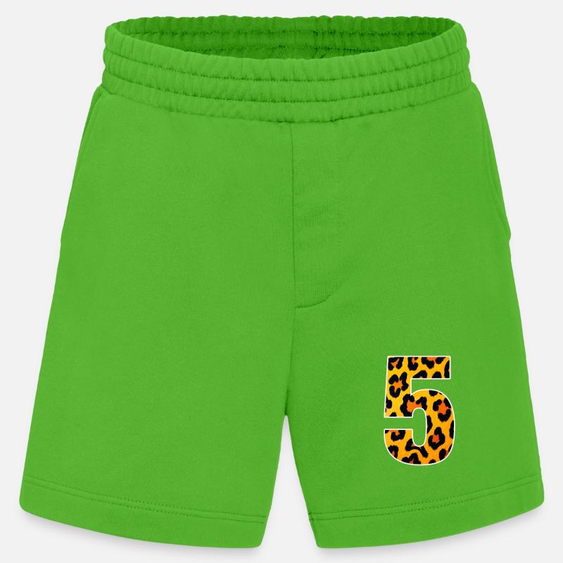 Leopard 5 Fellmuster - Heavyweight Shorts - made by SPREAD  - Apple Neon