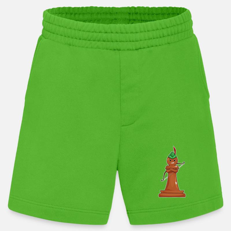 Schachfigur Bauer Bogenschütze Schach - Heavyweight Shorts - made by SPREAD  - Apple Neon